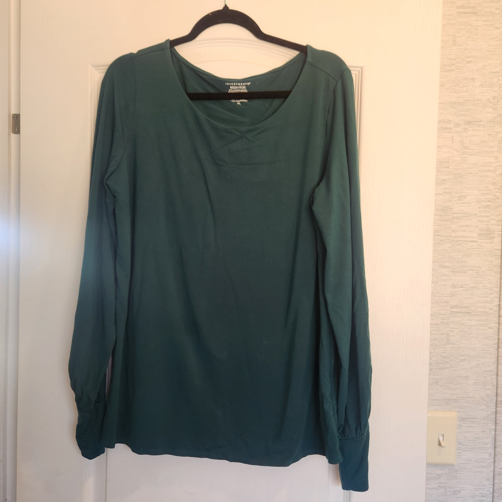 Investments Essentials Green Blouse Size XL Guc